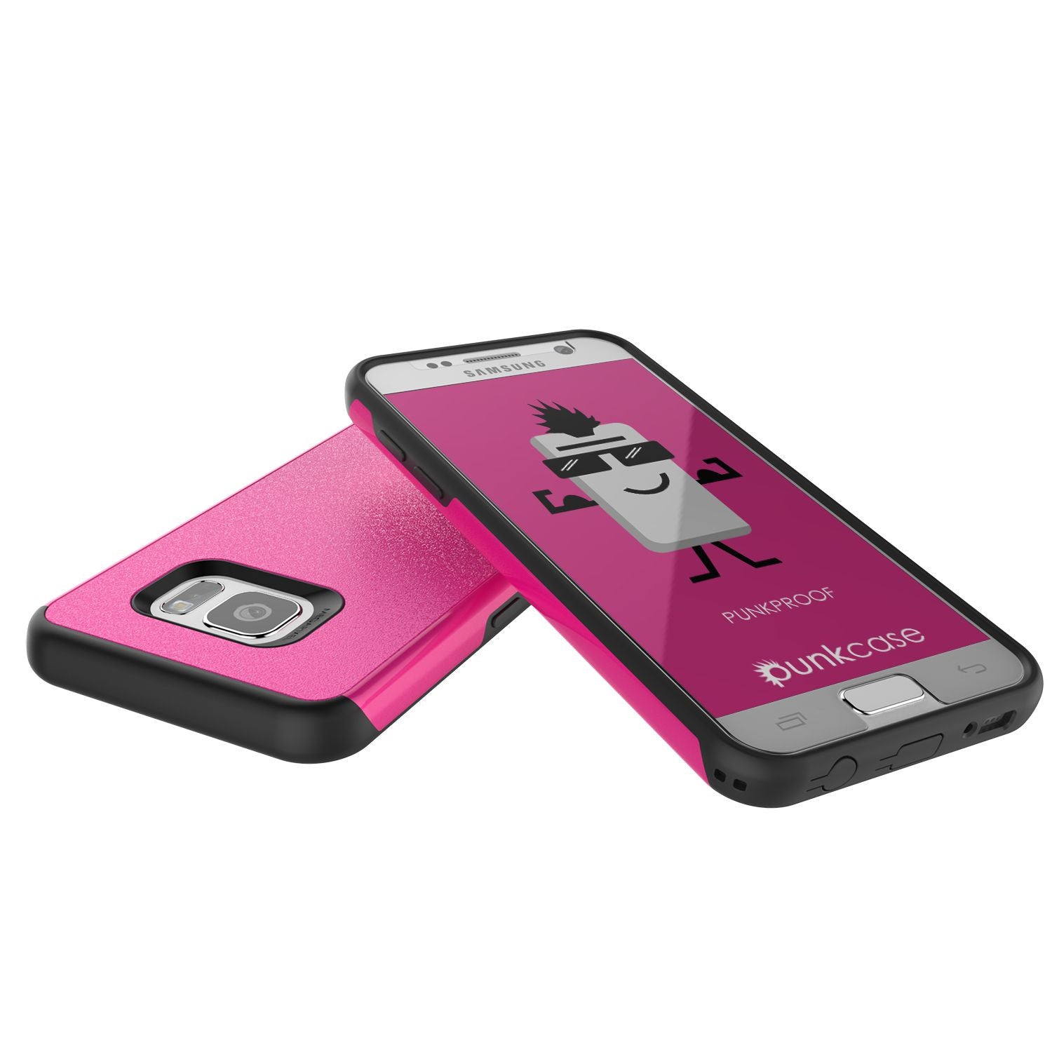 Galaxy s7 Case PunkCase Galactic Pink Series Slim Protective Armor Soft Cover Case w/ Tempered Glass
