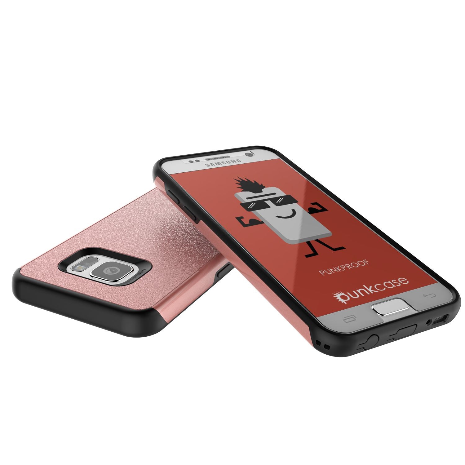 Galaxy s7 Case PunkCase Galactic Rose Gold Series Slim Armor Soft Cover Case w/ Tempered Glass