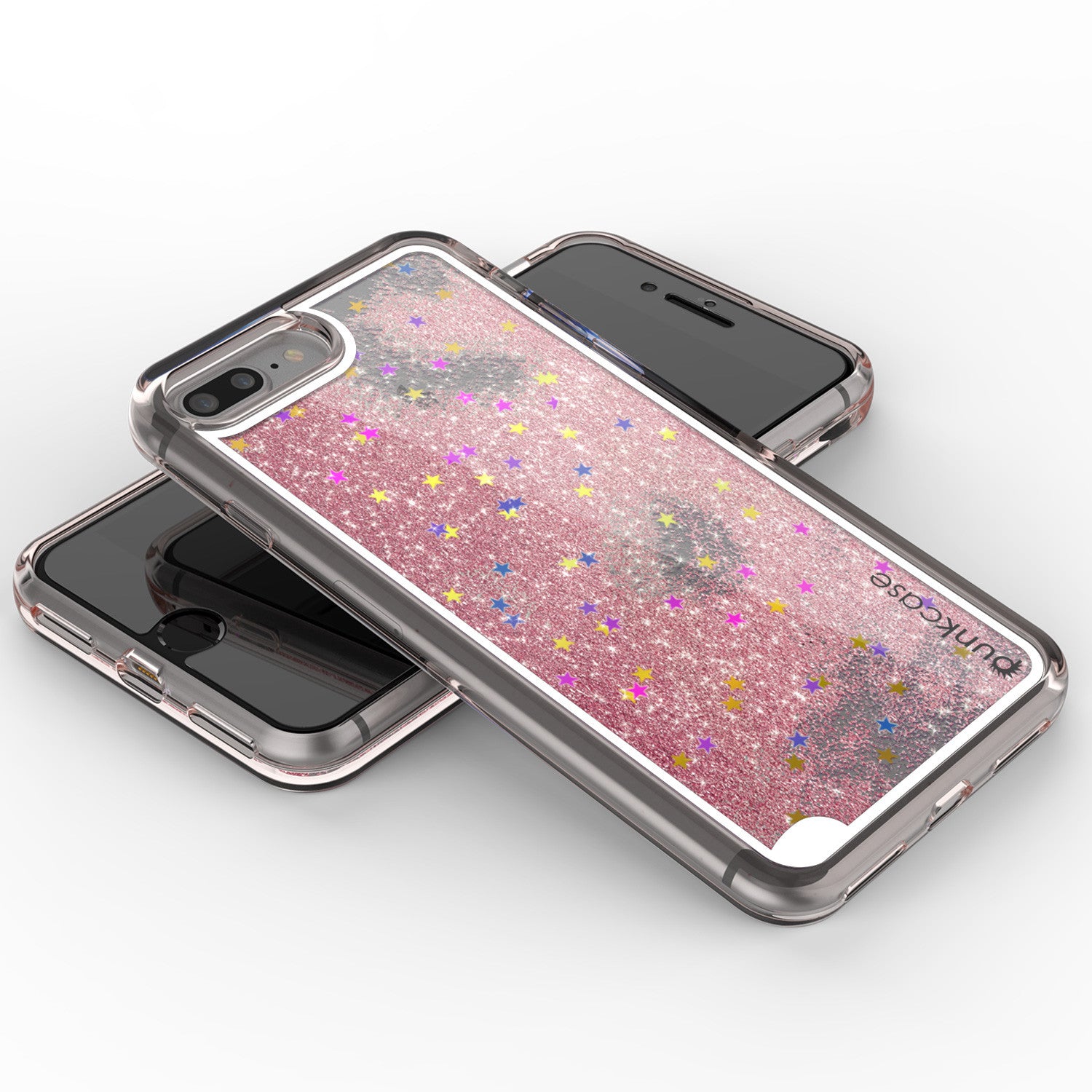 iPhone 7+Plus Case, PunkCase LIQUID Rose Series, Protective Dual Layer Floating Glitter Cover