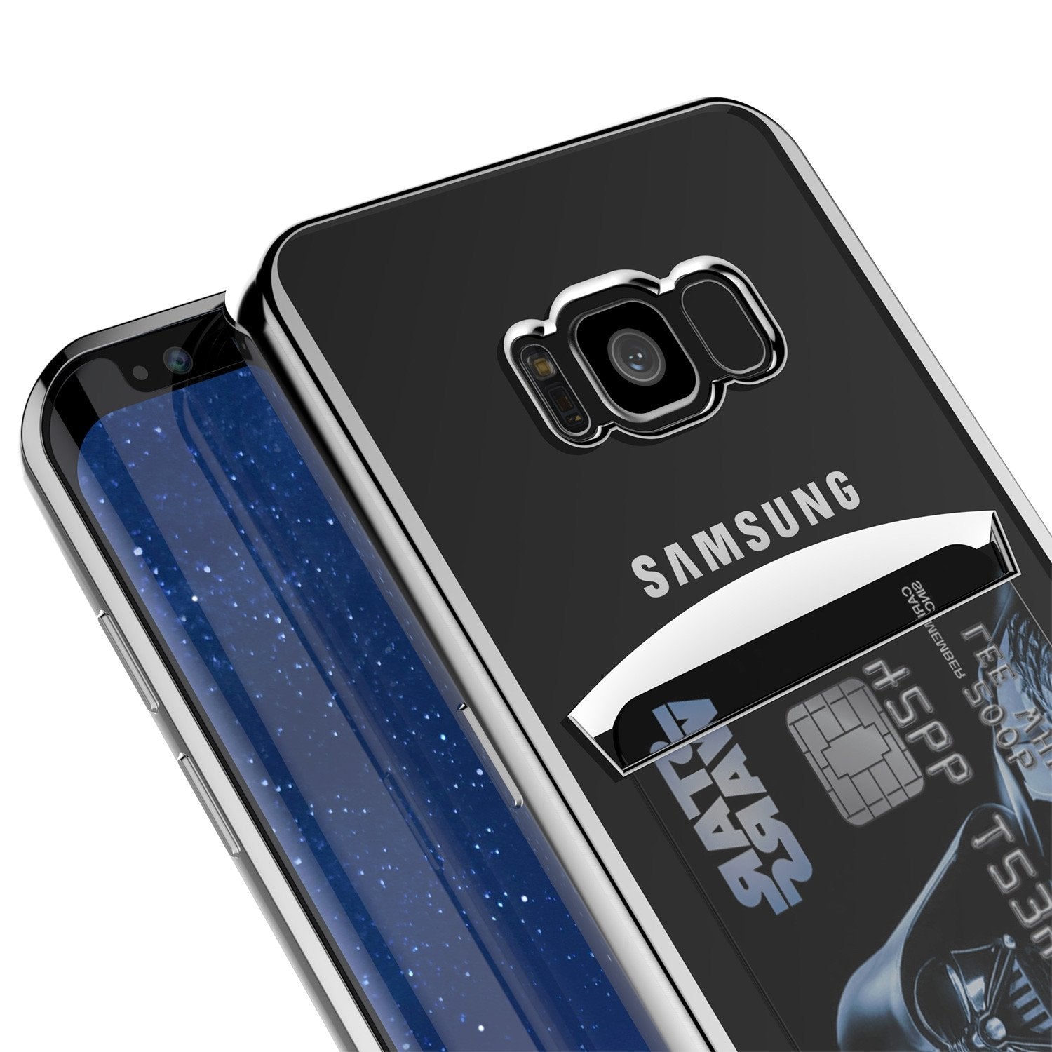 Galaxy S9 Plus Case, PUNKCASE® LUCID Silver Series | Card Slot | SHIELD Screen Protector | Ultra fit