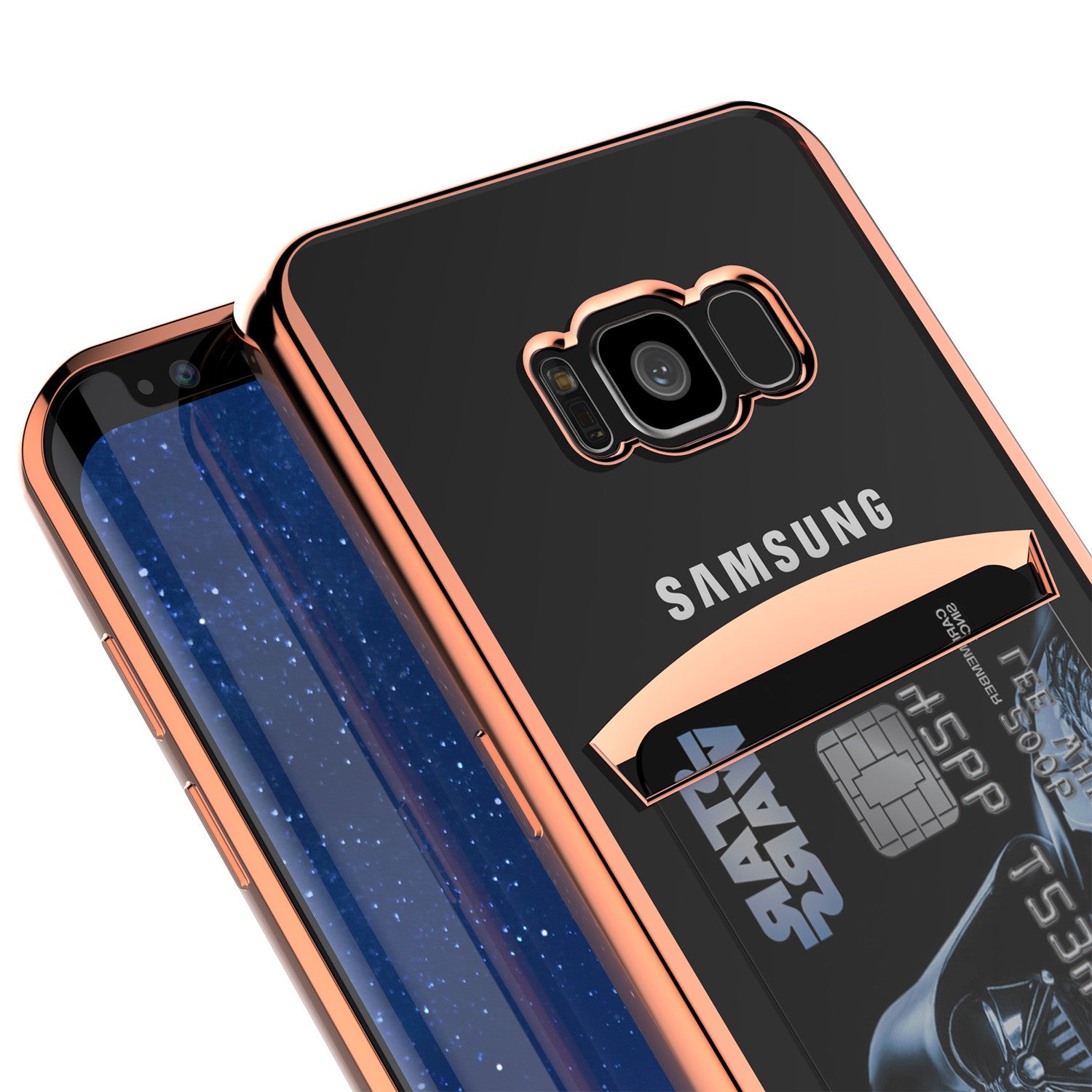 Galaxy S8 Plus Case, PUNKCASE® LUCID Rose Gold Series | Card Slot | SHIELD Screen Protector