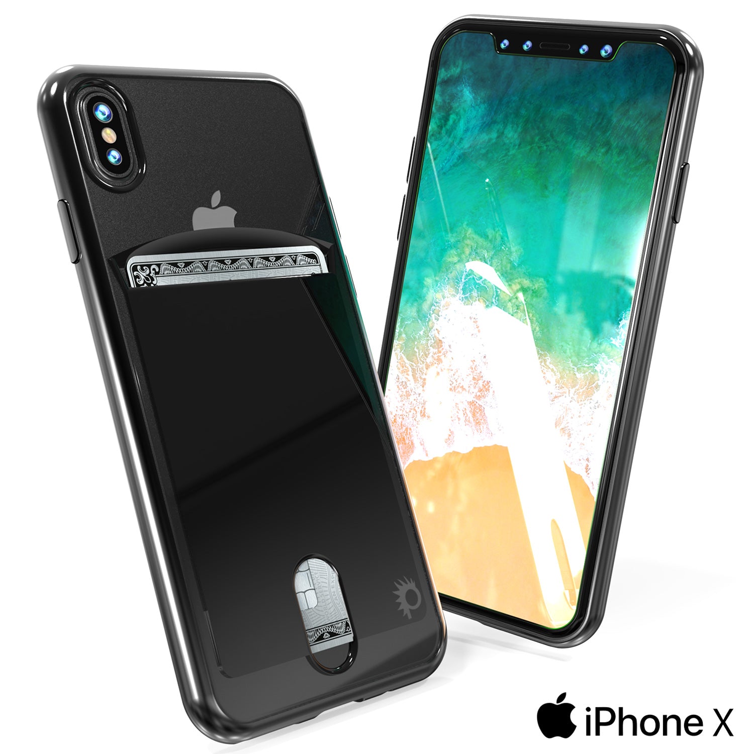 iPhone X Case, PUNKcase [LUCID Series] Slim Fit Protective Dual Layer Armor Cover [Black]