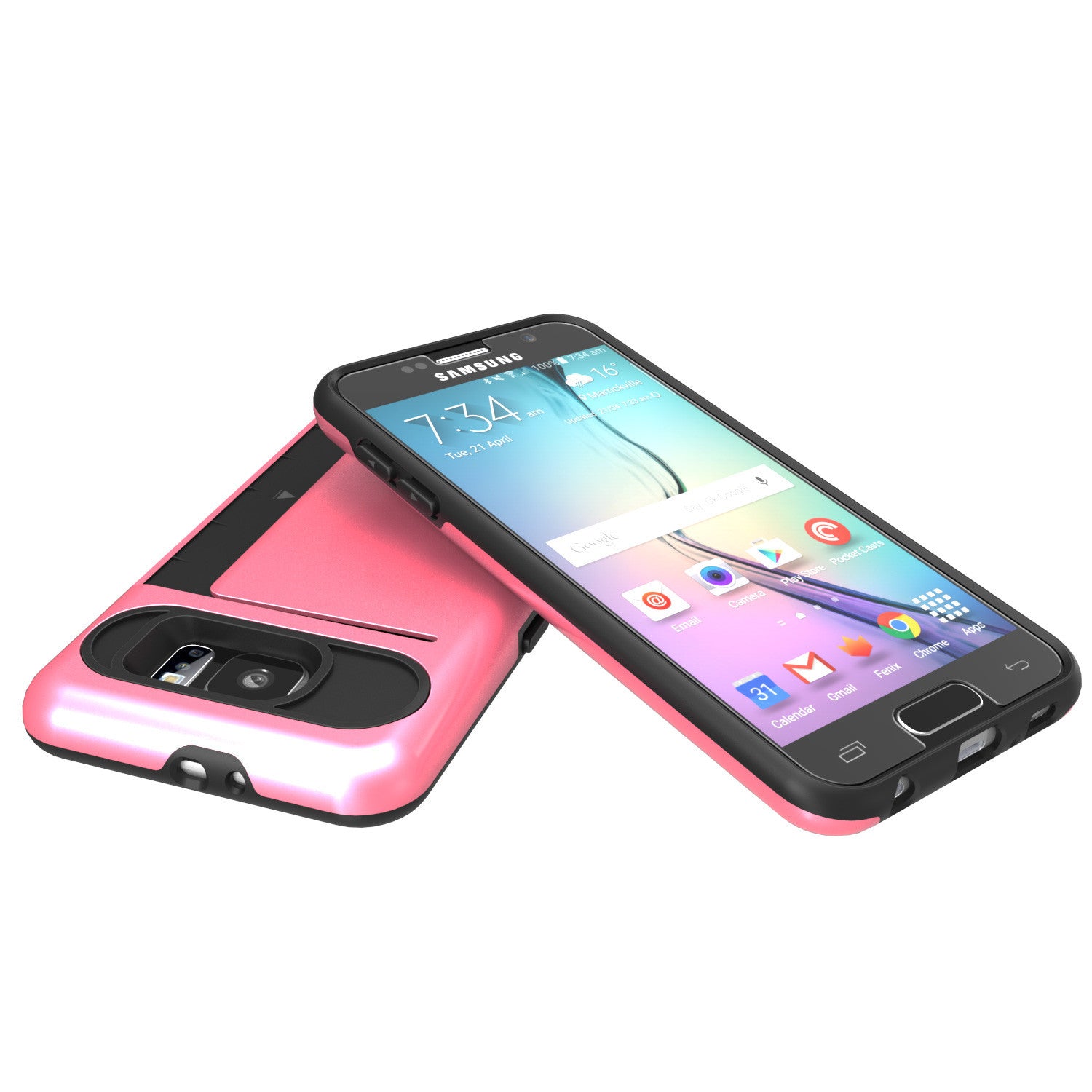 Galaxy S6 EDGE Plus Case PunkCase CLUTCH Pink Series Slim Armor Soft Cover Case w/ Screen Protector