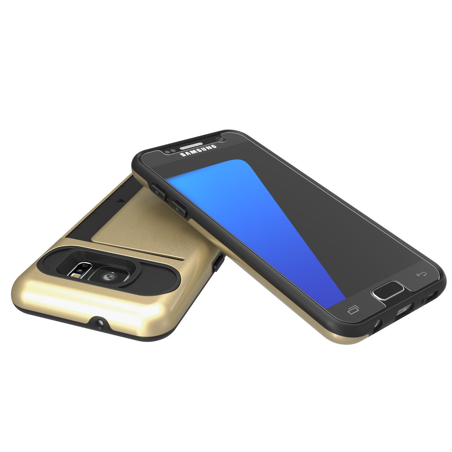 Galaxy S7 EDGE Case PunkCase CLUTCH Gold Series Slim Armor Soft Cover Case w/ Screen Protector