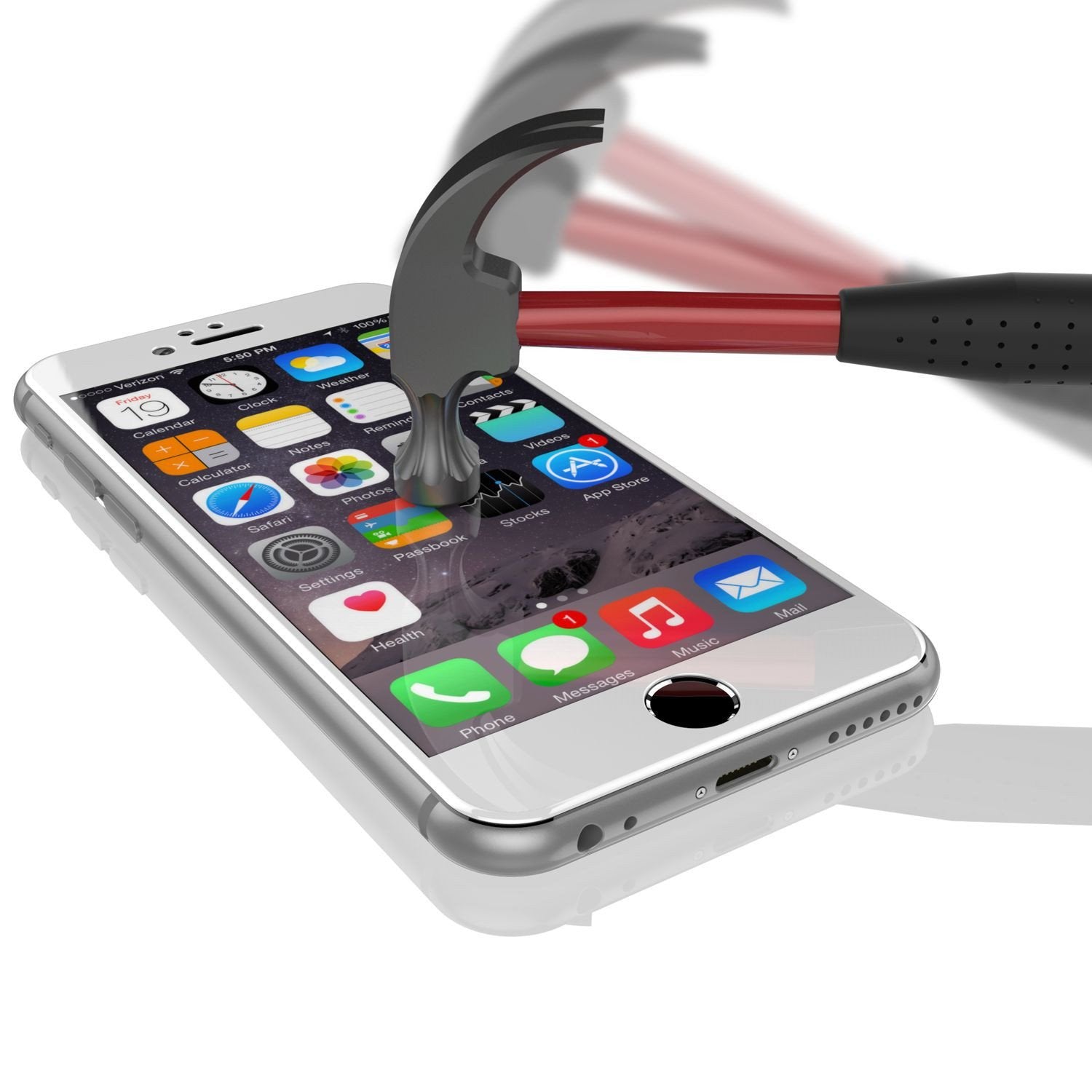 iPhone 6+/6s+ Plus White Screen Protector, Punkcase SHIELD Tempered Glass Protector 0.33mm Thick 9H