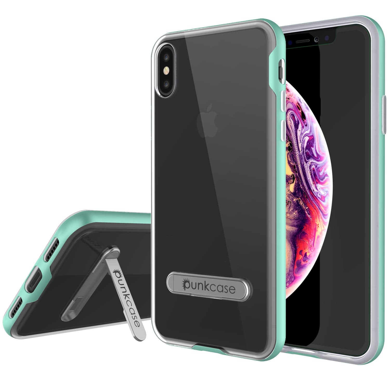 iPhone XS Max Case, PUNKcase [LUCID 3.0 Series] [Slim Fit] Armor Cover w/ Integrated Screen Protector [Teal]