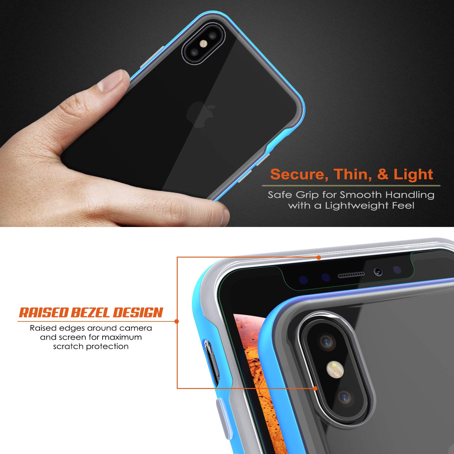 iPhone XS Max Case, PUNKcase [LUCID 3.0 Series] [Slim Fit] Armor Cover w/ Integrated Screen Protector [Blue]