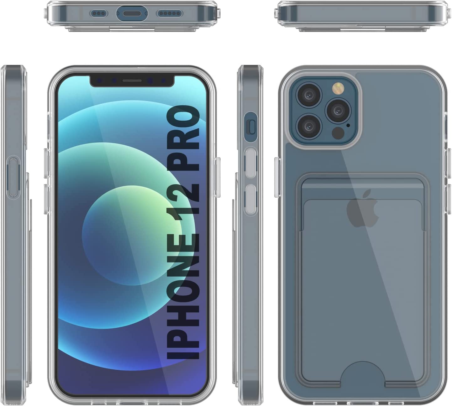 iPhone 12 Pro Card Holder Case [Crystal CardSlot Series] [Slim Fit]