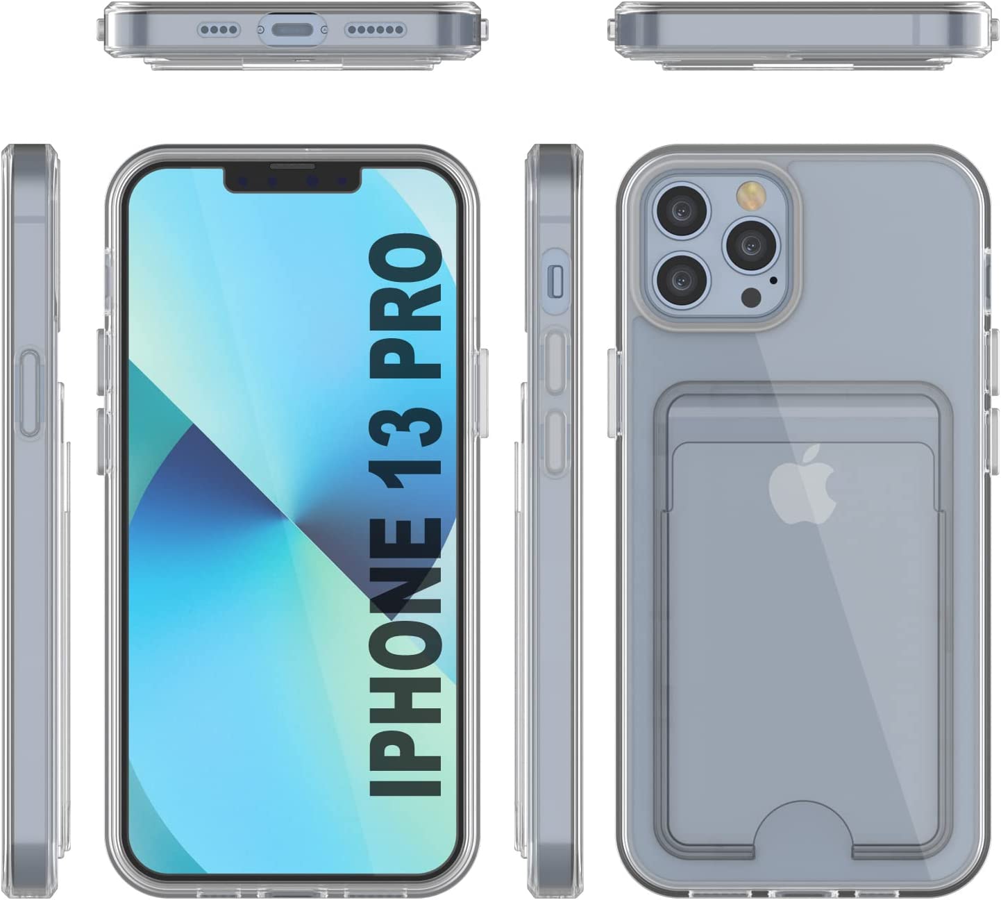 iPhone 13 Pro Card Holder Case [Crystal CardSlot Series] [Slim Fit]