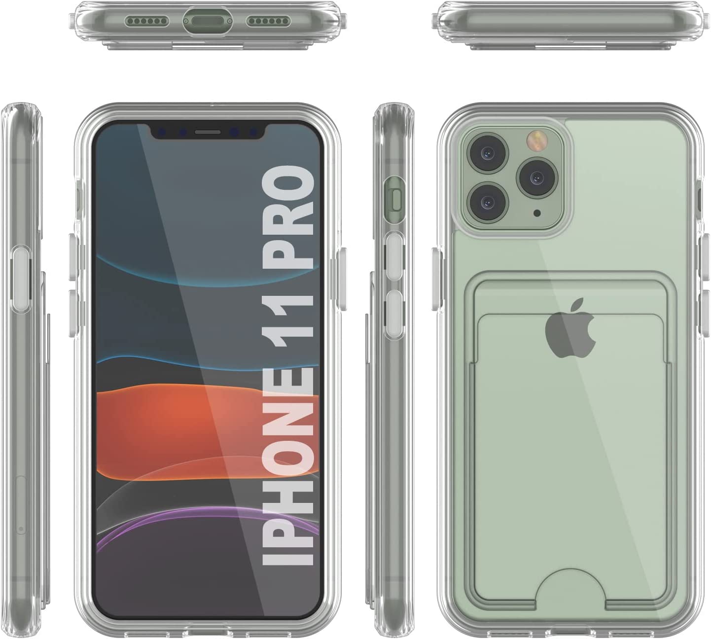 iPhone 11 Pro Card Holder Case [Crystal CardSlot Series] [Slim Fit]
