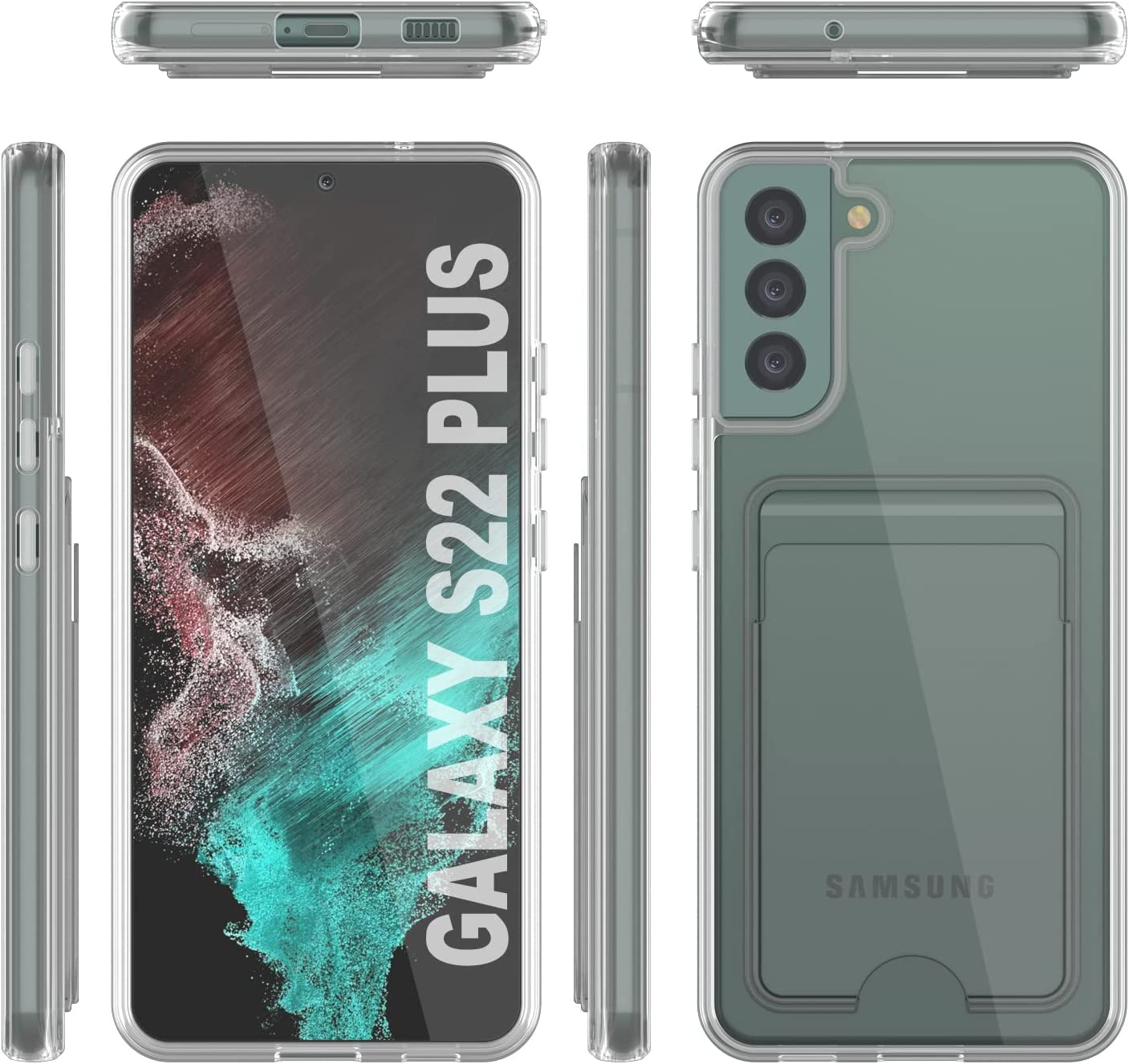 Galaxy S22 Plus Card Holder Case [Crystal CardSlot Series] [Slim Fit]