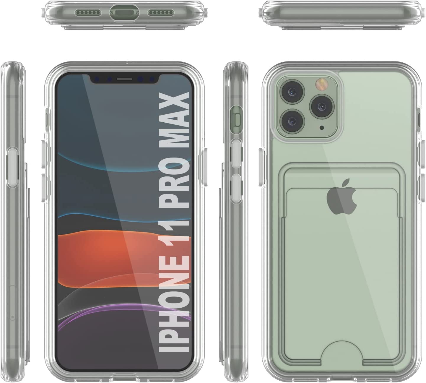 iPhone 11 Pro Max Card Holder Case [Crystal CardSlot Series] [Slim Fit]